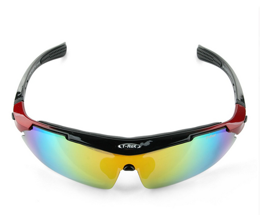 T-rex Cool One-piece Replacement Lens Goggles Glasses Black + Red Frame - Click Image to Close